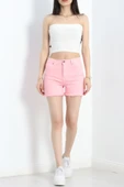 Püsküllü Kot Şort Pembe - 2