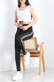 Şeritli Dalgıç Tayt Siyah - 4