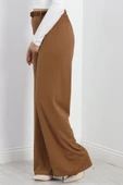 Kemerli Palazzo Pantolon Sütlükahve thumbnail 3