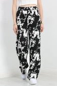 Desenli Bürümcük Bol Pantolon Siyah - 1