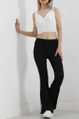 Şeritli İspanyol Paça Tayt Siyah - 6