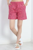 Desenli Dokuma Şort Koyupembe thumbnail 3
