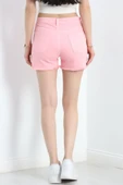 Püsküllü Kot Şort Pembe - 6