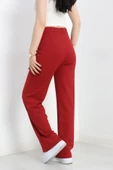 Zra Krep Çımalı Pantolon Bordo - 6
