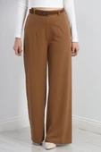 Kemerli Palazzo Pantolon Sütlükahve thumbnail 1