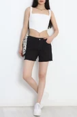 Püsküllü Kot Şort Siyah thumbnail 3