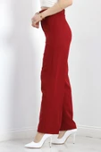 Kemerli Palazzo Pantolon Bordo thumbnail 6