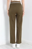 Tek Pile Ekstraforlu Palazzo Pantolon Haki - 7