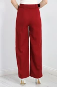 Kemerli Palazzo Pantolon Bordo thumbnail 8
