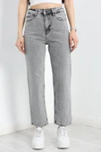 Straight Kot Pantolon Gri - 2