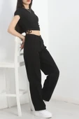 Pileli Baggy Kot Pantolon Siyah thumbnail 6