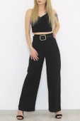 Kemerli Palazzo Pantolon Siyah thumbnail 6