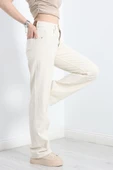 Straight Kesim Kot Pantolon Krem - 3