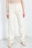 Straight Kesim Kot Pantolon Krem - 1