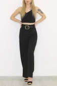 Kemerli Palazzo Pantolon Siyah thumbnail 3