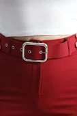 Kemerli Palazzo Pantolon Bordo thumbnail 4