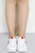 Şeritli Günlük Ayakkabı Beyazkırmızı thumbnail 2