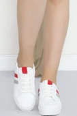 Şeritli Günlük Ayakkabı Beyazkırmızı thumbnail 4