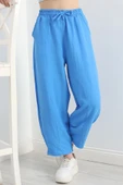 Çımalı Şalvar Pantolon Mavi - 3