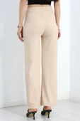 Zra Krep Çımalı Palazzo Pantolon Bej - 7
