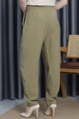 Önden Pileli Havuç Pantolon Açıkhaki thumbnail 7