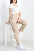 Havuç Paça Pantolon Bej - 4