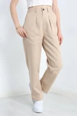 Havuç Paça Pantolon Bej - 5