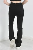 İspanyol Paça Kot Pantolon Siyah - 6