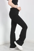 İspanyol Paça Kot Pantolon Siyah - 3