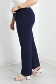 Büyük Beden Zra Krep Pantolon Lacivert - 5