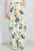 Desenli Keten Pantolon Yeşilturuncu thumbnail 6
