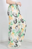 Desenli Keten Pantolon Yeşilturuncu thumbnail 2