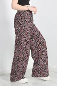 Desenli Keten Pantolon Siyahkırmızı thumbnail 5