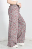 Desenli Keten Pantolon Kırmızıgri thumbnail 3