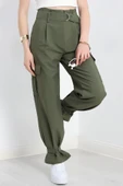 Kemerli Paraşüt Kumaş Pantolon Haki - 5