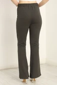 Zra Krep Çımalı İspanyol Paça Pantolon Haki - 6