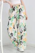 Desenli Keten Pantolon Yeşilturuncu thumbnail 5