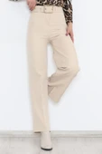 Kemerli Palazzo Pantolon Bej thumbnail 4