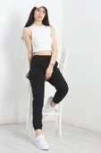 Paça Lastikli Çımalı Eşofman Altı Siyah - 4
