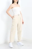 Havuç Paça Pantolon Krem - 3