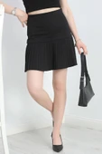 Pileli Mini Etek Siyahçizgili thumbnail 5