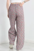 Desenli Keten Pantolon Kırmızıgri thumbnail 6
