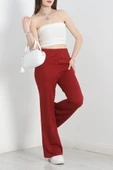 İspanyol Paça Pantolon Bordo - 4