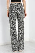 Yırtmaçlı Palazzo Kot Pantolon Leopar thumbnail 2