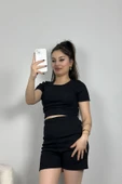 Bluzlu Kaşkorse Şortlu Takım Siyah - 2
