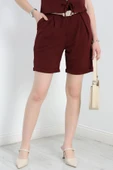 Zra Krep Şort Bordo thumbnail 5