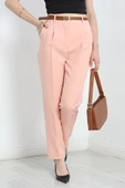 Kemerli Double Pantolon Pudra - 5