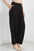 Pileli Bol Kesim Pantolon Siyah - 2