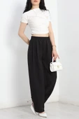Beli Lastikli Balon Pantolon Siyah - 1