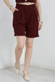Zra Krep Şort Bordo thumbnail 1